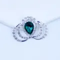 Zilver legering strass druppel groen kristal kroon DIY telefoonhoesje decoratieve sieraden accessoire - Cyaan