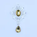 50x27mm zilveren legering bloem strass knop DIY waterdruppel hanger sieraden accessoire. - Lichtkoffie