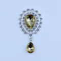 Silver metal alloy rhinestone acrylic pendant DIY clothing hair accessory decorative buckle - Light Coffee