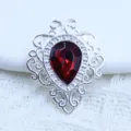 Zilveren holle legering druppel rode edelsteen DIY hangende accessoire voor haar bruid sieraden - Donkerrood