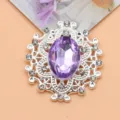 Ovale strass-knop van legering met paarse edelsteen ideaal voor DIY kledingaccessoires. - Lichtpaars