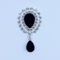 Silver metal rhinestone acrylic pendant DIY clothing hair accessory decorative diamond - Black