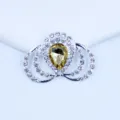 DIY kroon strass knop met gele druppel kristal voor decoratie van telefoonhoesje accessoires. - Lichtkoffie