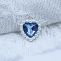 18mm aleación corazón circón azul colgante diy hecho a mano joyería accesorio pro - Azul claro