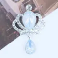Alloy Crown Rhinestone Pendant DIY Accessory for Hair Shoe Clothing Decoration Blue - White