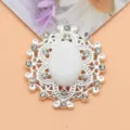 Ovale legering strass decoratieve knop voor DIY handgemaakte kleding accessoires sieraden - Steenwit