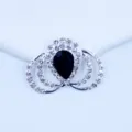 Kroonvormige zwarte druppel strass legering knop DIY telefoonhoes decoratief accessoire onderdelen - Zwart