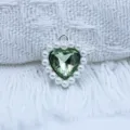 Colgante de Corazón Verde de Perla y Aleación 18mm DIY Accesorio de Joyería Abalorio - Verde claro