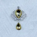 Alloy crown teardrop rhinestone pendant DIY clothing accessory for handmade crafts. - Light Coffee