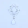 Zilveren legering strass bloem hanger DIY druppel sieraden accessoire voor kleding decor. - Steenwit
