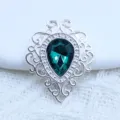 Hole legering druppel groene edelsteen DIY hanger accessoire voor mode sieraden 1st - Cyaan