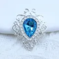 Zilverkleurige legering druppel blauwe strass hanger DIY accessoire voor haar sieraden - Meerblauw