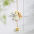 Christmas hanging ornament with plush tree bow and bell holiday home decor festive pendant - 49cm / White Christmas Tree