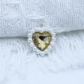 18mm alloy heart rhinestone pearl pendant diy handmade jewelry accessory charm decorative - Light Coffee