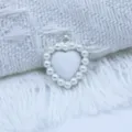 18mm alloy pearl heart pendant charm diy handmade jewelry decorative accessory white cute design - Stone White