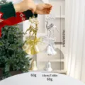 Christmas bell hanging decoration set, festive deer and bow door pendant for holiday tree. - Silver Reindeer + Gold Reindeer Set