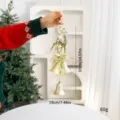 Christmas hanging decoration golden reindeer with bells and bow festive tree door ornament - Gold Reindeer Bell