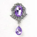 Baroque vintage purple crystal rhinestone collar brooch DIY court style dress accessories - Light Purple