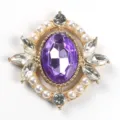 Alliage doré ovale cristal violet strass perle DIY bijoux accessoire pour vêtements cheveux - Mauve Clair