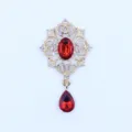 Gouden strass druppel hanger bloem bedel DIY jurk kleding prachtig decoratief accessoire - Rood