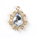 Gold alloy teardrop acrylic pendant charm DIY handmade jewelry making accessory component - White