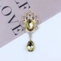 Gold alloy rhinestone acrylic pendant jewelry DIY flower waterdrop necklace accessory. - Light Coffee