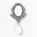 Baroque vintage rhinestone pendant white gemstone court style DIY dress clothing accessory - Stone White