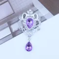 Silver teardrop rhinestone alloy pendant DIY acrylic badge holder decorative craft accessory - Light Purple