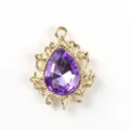 Gold alloy hollow lace purple teardrop acrylic pendant for DIY jewelry making accessories - Light Purple