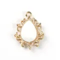 Gold alloy hollow lace teardrop acrylic pendant diy handmade jewelry accessory variant. - Stone White