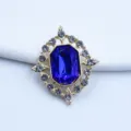 Gold diamond alloy rhinestone decorative buckle DIY bowknot doll accessory chic! - Sapphire Blue