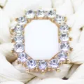 Alloy crystal rhinestone patch for DIY hair accessories, shoe buckles and jewelry crafting. - Stone White