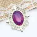 Vintage ovale strass perle alliage broche boucle DIY vêtement accessoire décoratif. - Rouge Prune