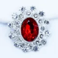 Accesorio artesanal DIY de aleación de diamantes de imitación con piedra roja, decoración. - Rojo Brillante