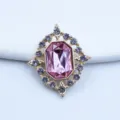 Gold Diamond Alloy Acrylic Rhinestone Decorative Button DIY Bow Itabag Doll Accessory - Light Pink