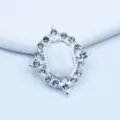 Silver rhombic alloy rhinestone button DIY clothing shoe accessory trim detail sku variant - Stone White