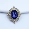 Golden rhombus alloy rhinestone decorative buckle DIY bow itabag doll accessory SKU variant - Navy Blue