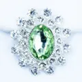 Accesorio DIY de aleación de diamantes de imitación con piedra verde para ropa y manualidades. - Verde claro