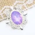 Broche en alliage de strass violet et perle 30x33mm accessoire DIY pour sacs de vêtements. - Mauve Clair