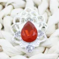 Botón decorativo de acrílico en forma de gota plateada para funda de teléfono DIY - Rojo Brillante