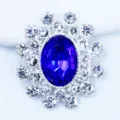 Blue Oval Alloy Rhinestone Craft Accessory DIY Apparel Luggage Material Embellishment - Sapphire Blue