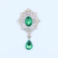 Goudkleurige legering groene strass druppelhanger DIY kleding jurk decoratief accessoire - Donkergroen