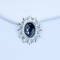 Silver oval alloy acrylic rhinestone decorative button for DIY shoes and hair bow - Gray
