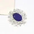 Ovale Legierung Strass Kristall Blumen Schmuck Fundstueck DIY handgemachte Zubehoer Brosche - Dunkellila