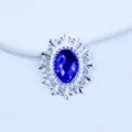 Silver oval alloy acrylic rhinestone decorative button DIY shoes clothing hair bow accessory part - Sapphire Blue