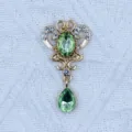 Colgante de aleación de diamantes de imitación verde dorado Accesorio DIY bonitos bandejas de - Verde claro