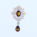 Goud legering strass druppel hanger DIY kleding jurk decoratieve accessoires sieraden - Donker Koffie