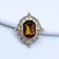 Gold diamond alloy rhinestone decorative buckle DIY bow doll accessory crystal gemstone craft - Dark Coffee