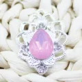Silver alloy teardrop rhinestone DIY craft accessory for stylish phone case decoration. - Deep Pink