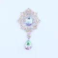 Gouden legering strass hanger druppel kristal DIY jurk geschenkdoos decoratie accessoire - AB Wit